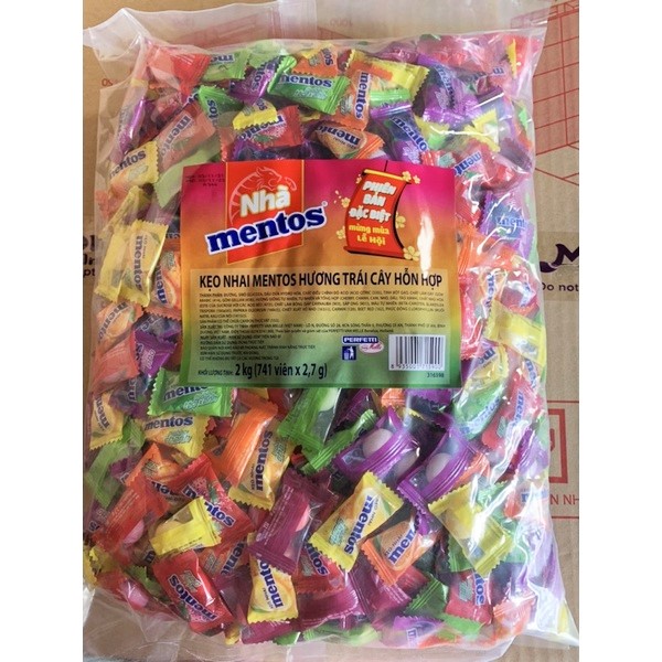 Gói 2Kg (740 viên) Kẹo Mentos Hương Trái Cây Hỗn Hợp - Kẹo Nhai (NCFOOD)