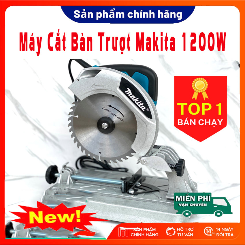 Máy cắt sắt bàn Makita 185mm, công suất 1200w - Máy cắt sắt mini 185mm, máy cắt bàn Makita nhỏ gọn, sử dụng đá cắt 185mm - Bảo hành 12 tháng