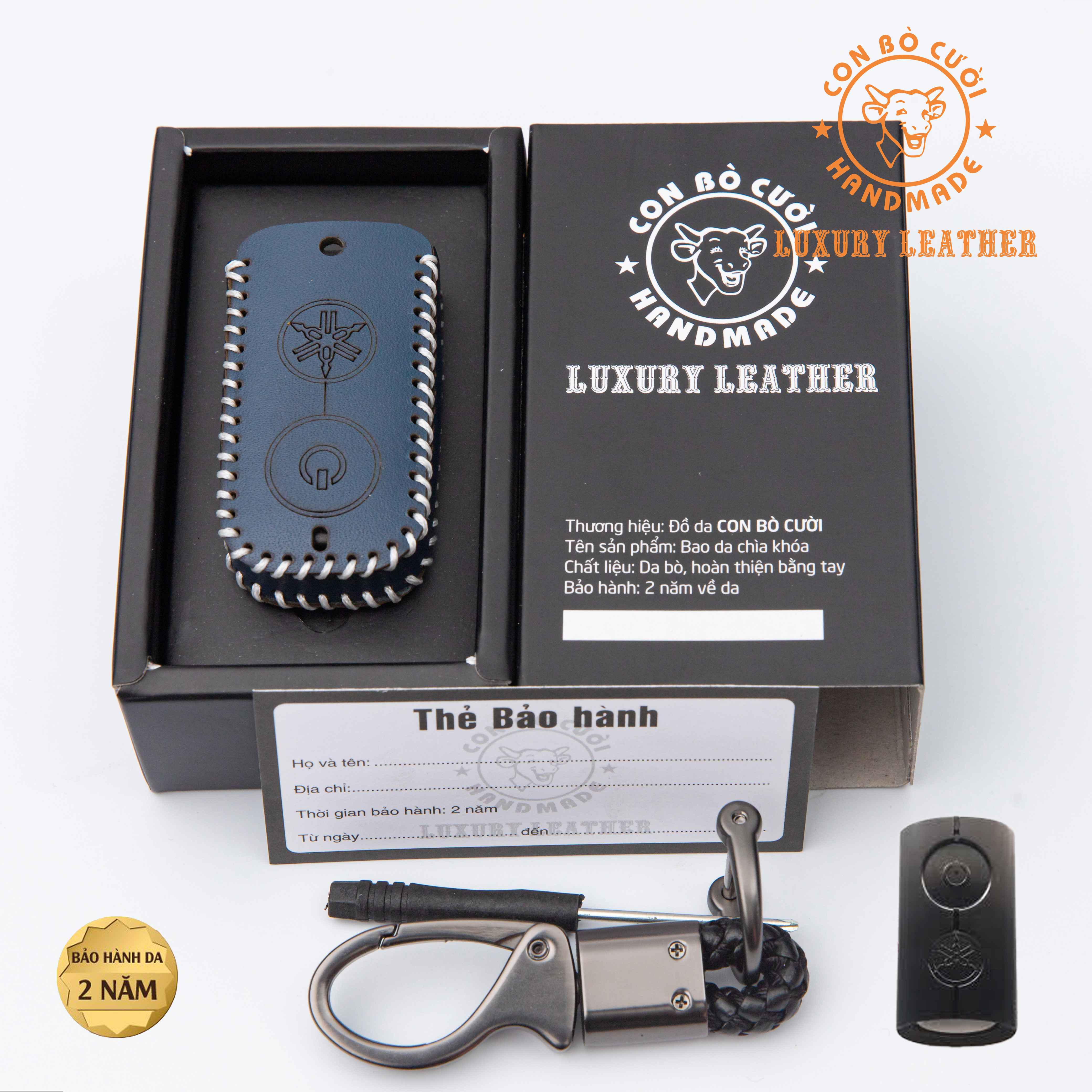 Bao da chìa khóa xe máy smartkey yamaha da bò thật 100%. bảo hành 2 năm!!!