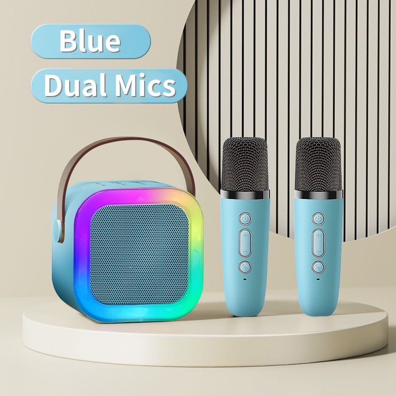 Loa bluetooth k12 kèm 2 micro không dây hát karaoke tại nhà, âm thanh hay bass cực chuẩn