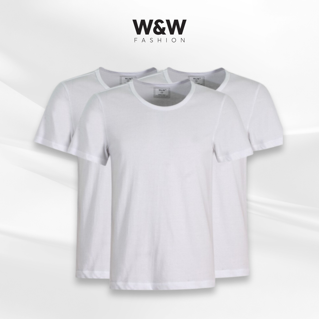 Áo Lót Nam Cotton W&W Áo Thun Trắng Cộc Tay Chất Liệu Cotton Thoáng Mát, Thấm Hút Mồ Hôi UNDERSHIRT02