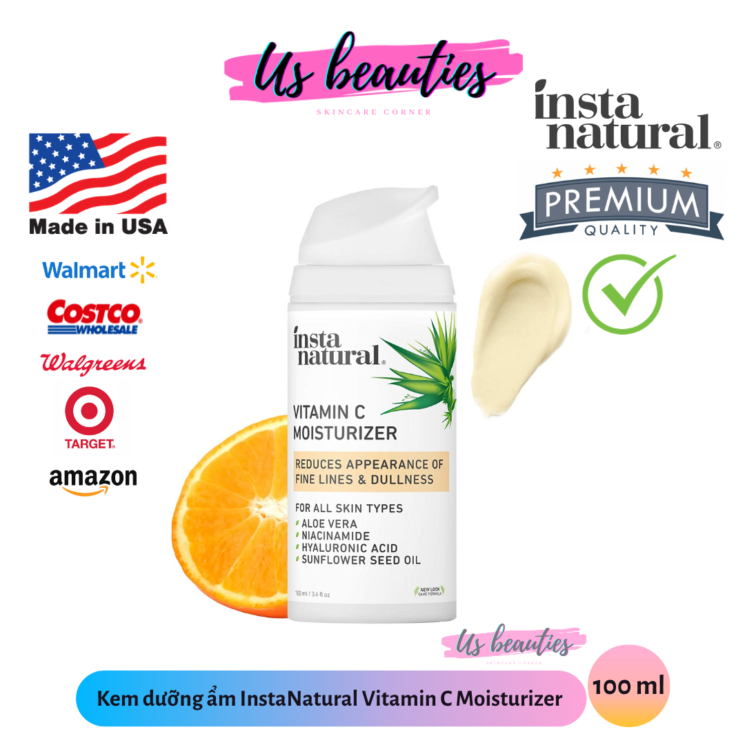 Kem dưỡng ẩm InstaNatural Vitamin C Moisturizer 100ml (Bill USA)