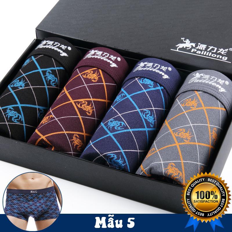 Quần Lót Nam - Quần Sịp Đùi - Combo 4 Quần Lót Boxer Kháng Khuẩn Ngăn Mùi Hôi Mềm Mại Thoáng Mát Công Nghệ Cao Cấp
