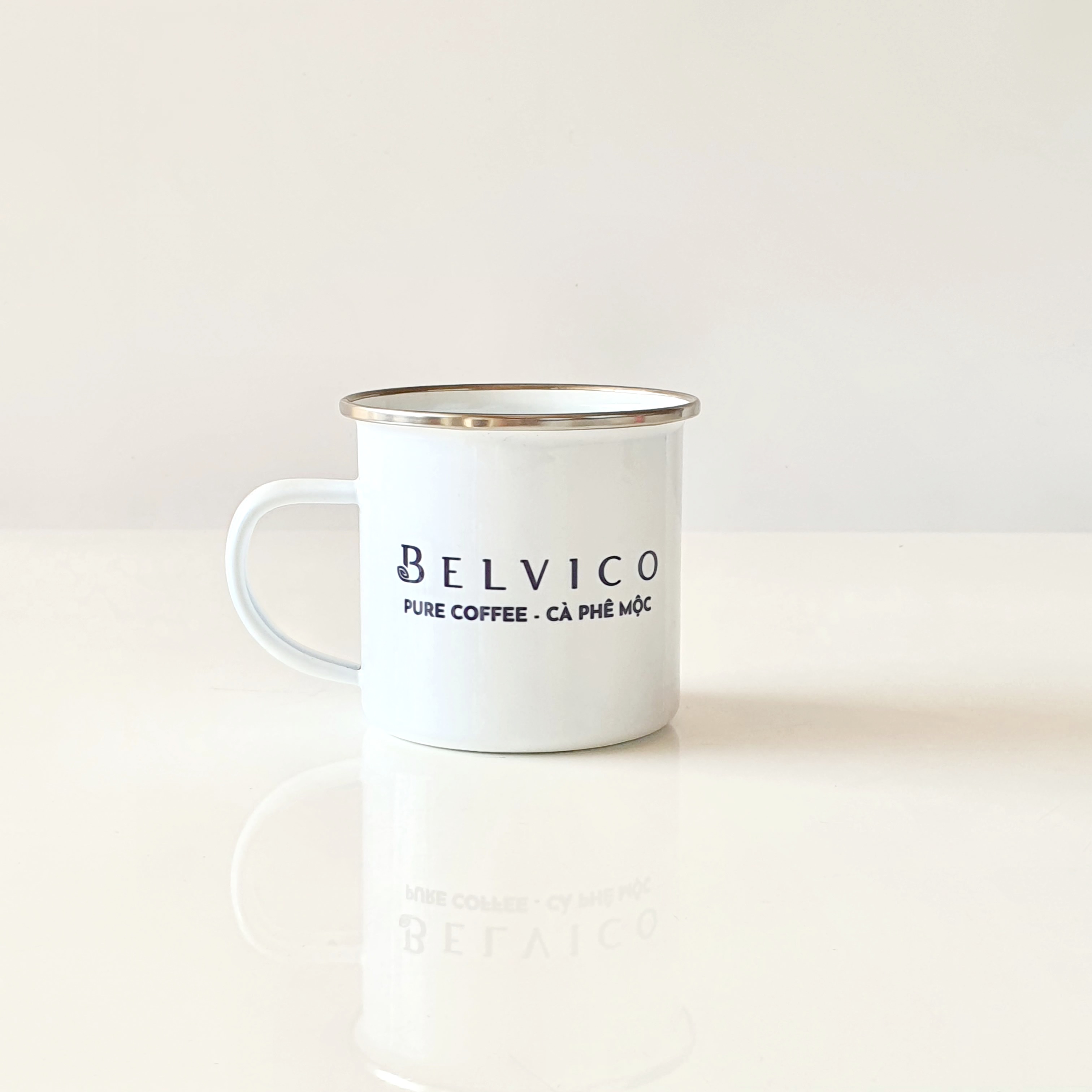 Ly cà phê in logo tráng men cao cấp_Belvico coffee