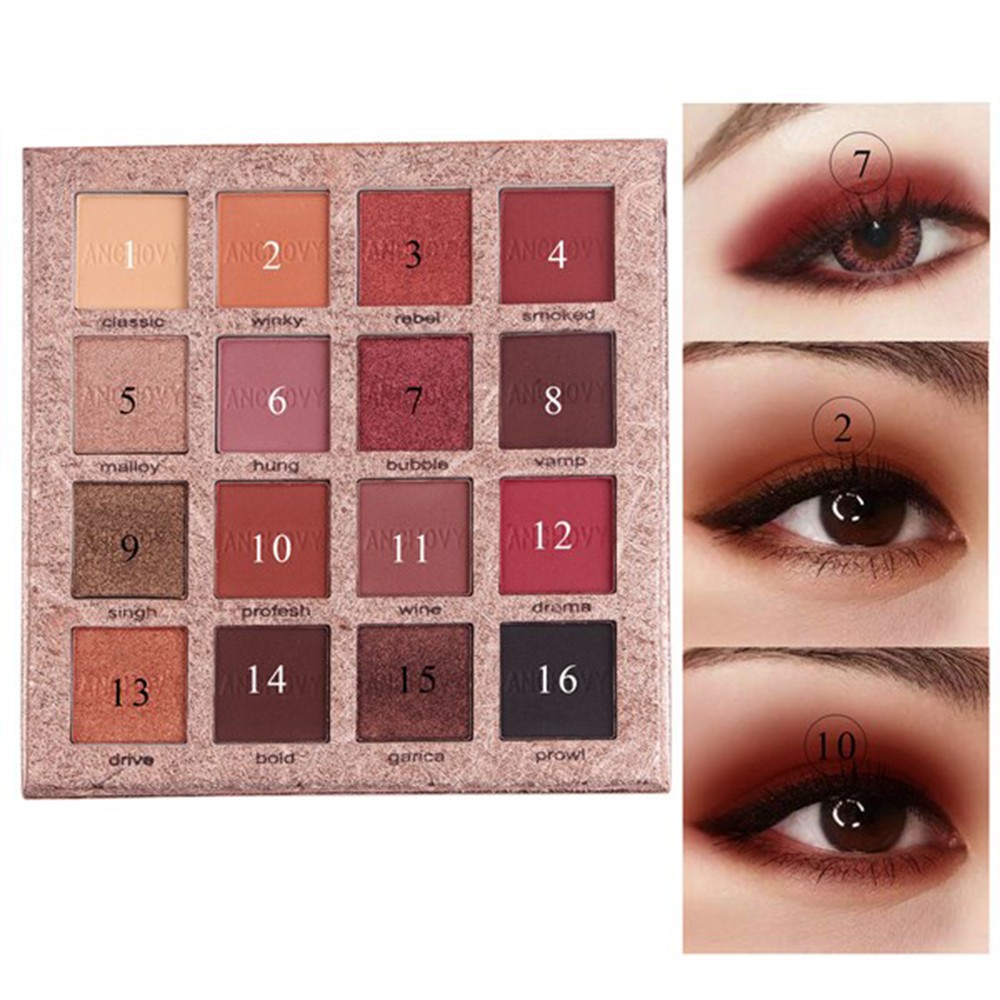 Bảng Màu mắt Trang Điểm Gelanzi 16 Màu, MakeUp Mắt Chuyên Nghiệp, Pha Trộn Các Màu Phấn Mắt Theo Xu Hướng