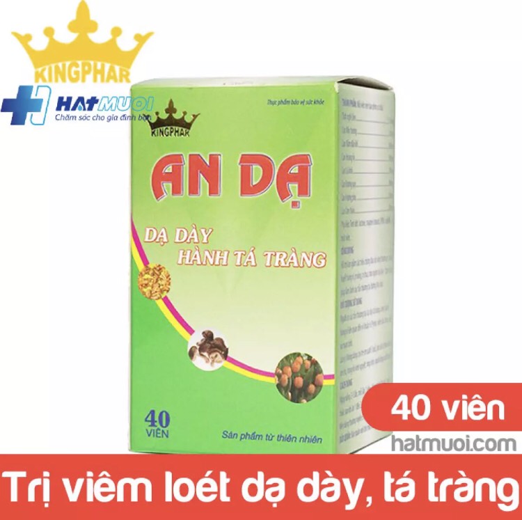 Viên uống hỗ trợ điều trị viêm loét dạ dày tá tràng an dạ kingphar 40 viên