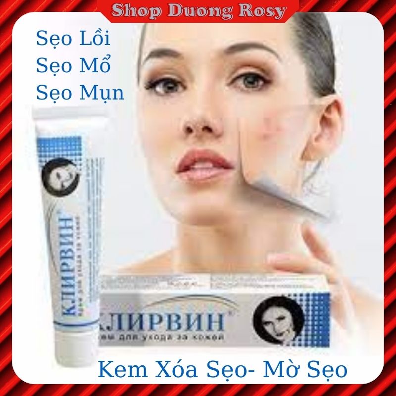 Kem xóa sẹo làm mờ sẹo lồi, sẹo mổ, sẹo mụn, sẹo do phỏng pô hiệu quả nhanh sản xuất từ nga klirvin 25ml