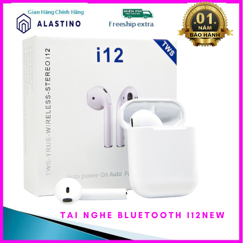 Tai Nghe ,Tai Nghe Bluetooth, i12 ,Phiên Bản New,Loại Bỏ Tạp Âm,Chất Lượng Âm Thanh Hay Hơn Phiên Bản Cũ,Pi,n Bền Hơn,Kết Nối Xa Hơn,ALASTINO