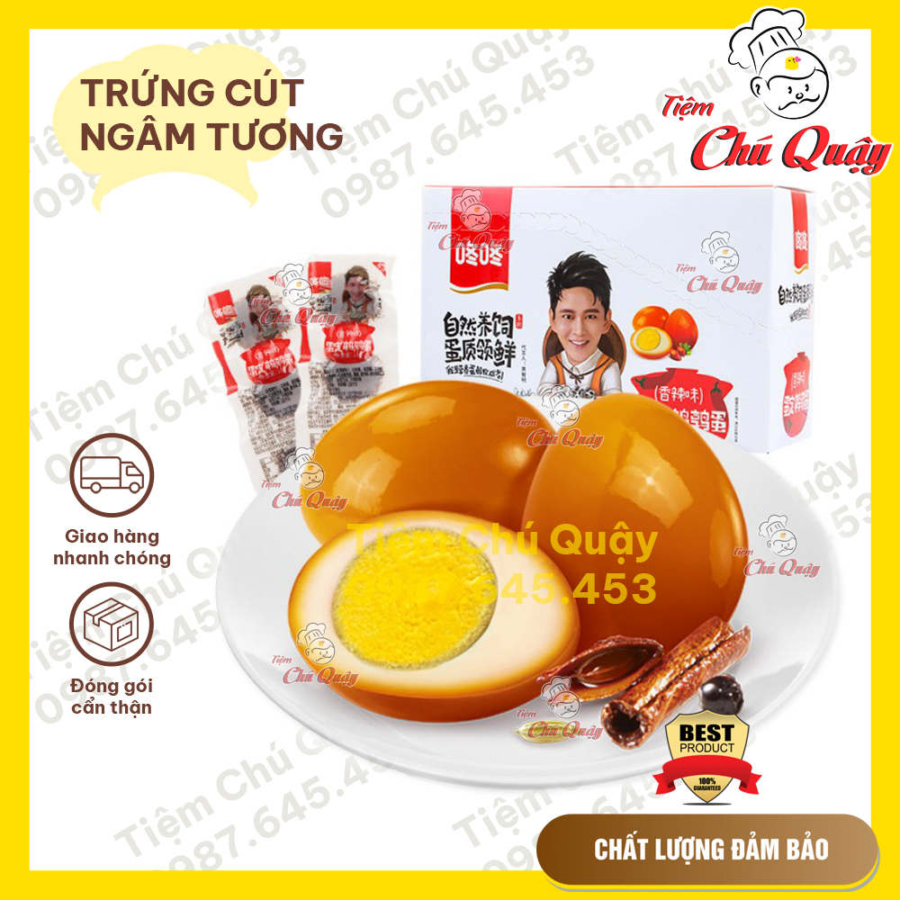 [Set 4 gói] TRỨNG CÚT NGÂM TƯƠNG - Đồ ăn vặt nội địa [Tiệm Chú Quậy]