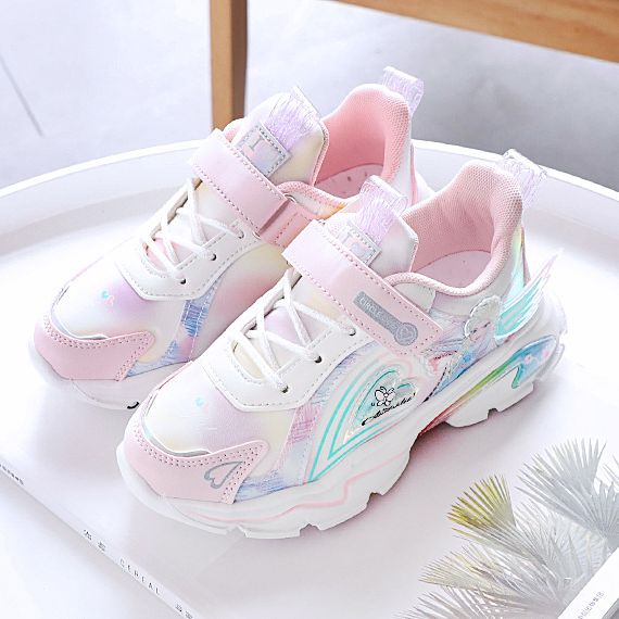 Giày thể thao elsa bé gái size 32-37 da mềm sắc màu