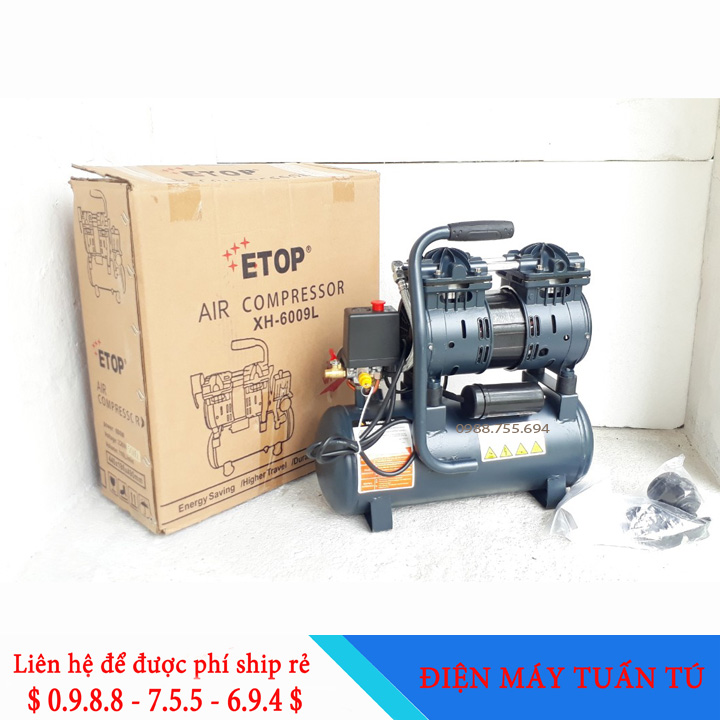 Máy nén khí mini 9l - Máy nén khí không dầu dây đồng 100% không ồn