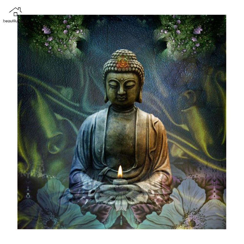 [Beautifulhome] Tranh Đính Đá Hoàn Toàn Tự Làm 5D, Khảm Thêu Chữ Thập Hình Phật