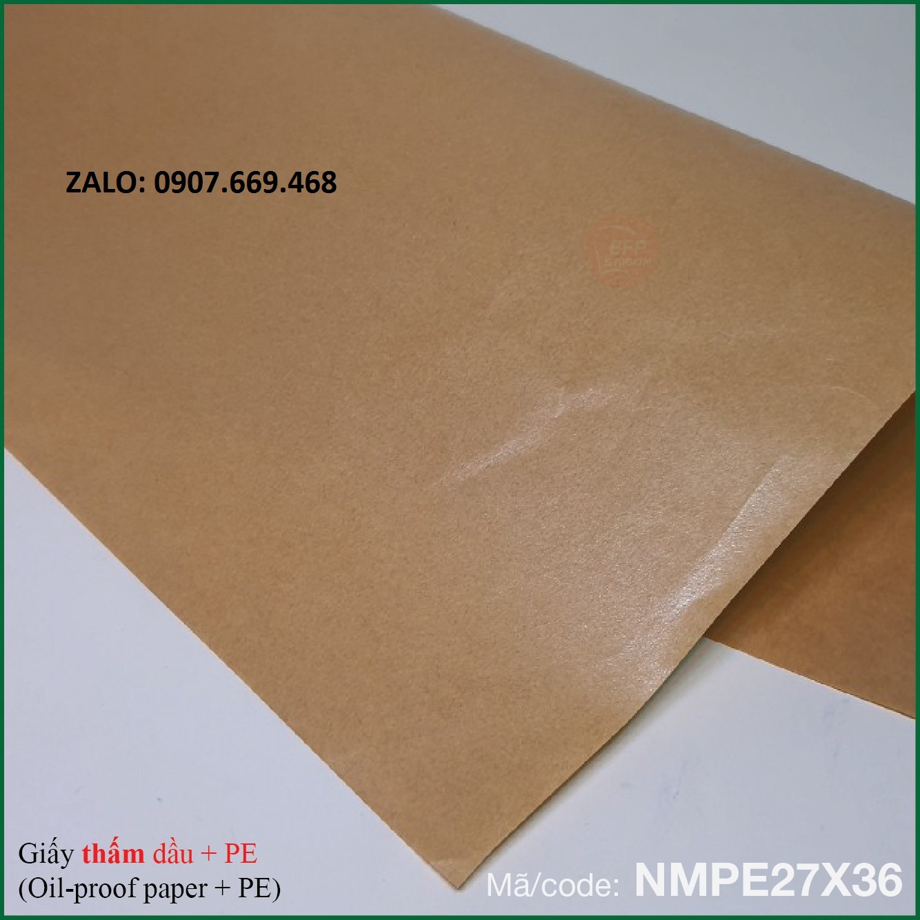 Giấy gói thực phẩm tráng PE size 27x36cm