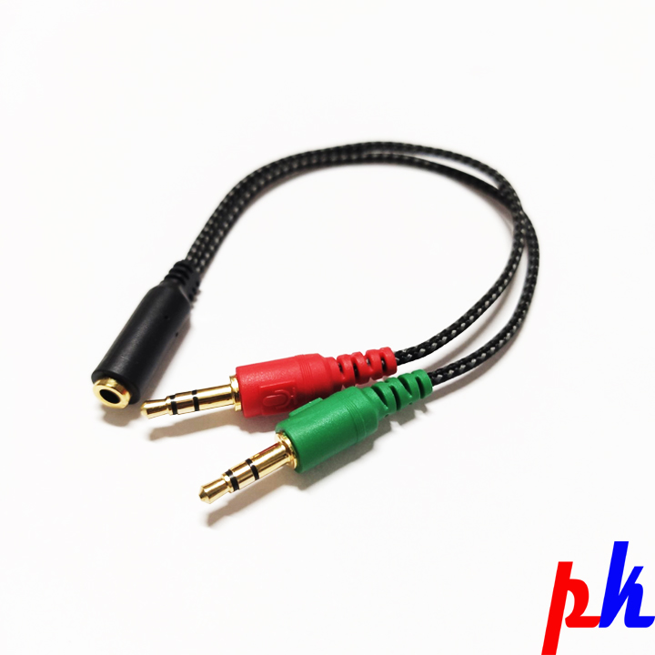 Jack chia audio và mic bọc dù - Jack chia tai nghe chống đứt gãy