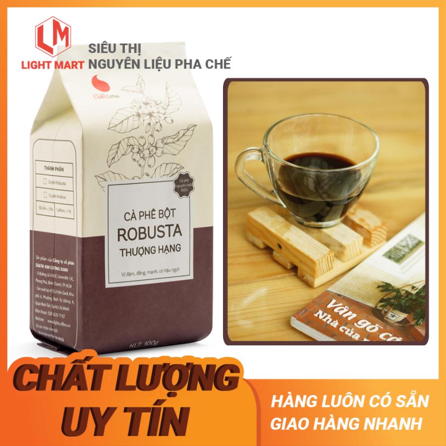 Cà phê nguyên chất 100% dạng bột Robusta thượng hạng Light Coffee - Gói 100gr