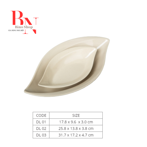 Dĩa Nhựa Melamine Hình Lá Màu Nâu