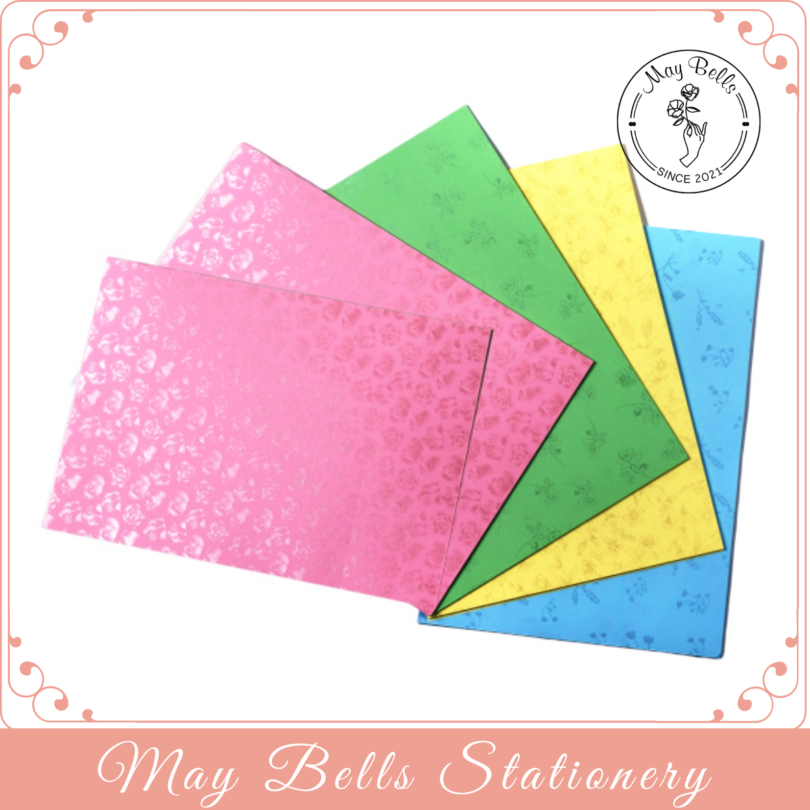 Bìa Thơm Vân Hoa A4 Mỏng, Dày 100 tờ/xấp, Giấy Bìa Thơm Trang Trí Thủ Công Trường Mầm Non, Làm Thiệp