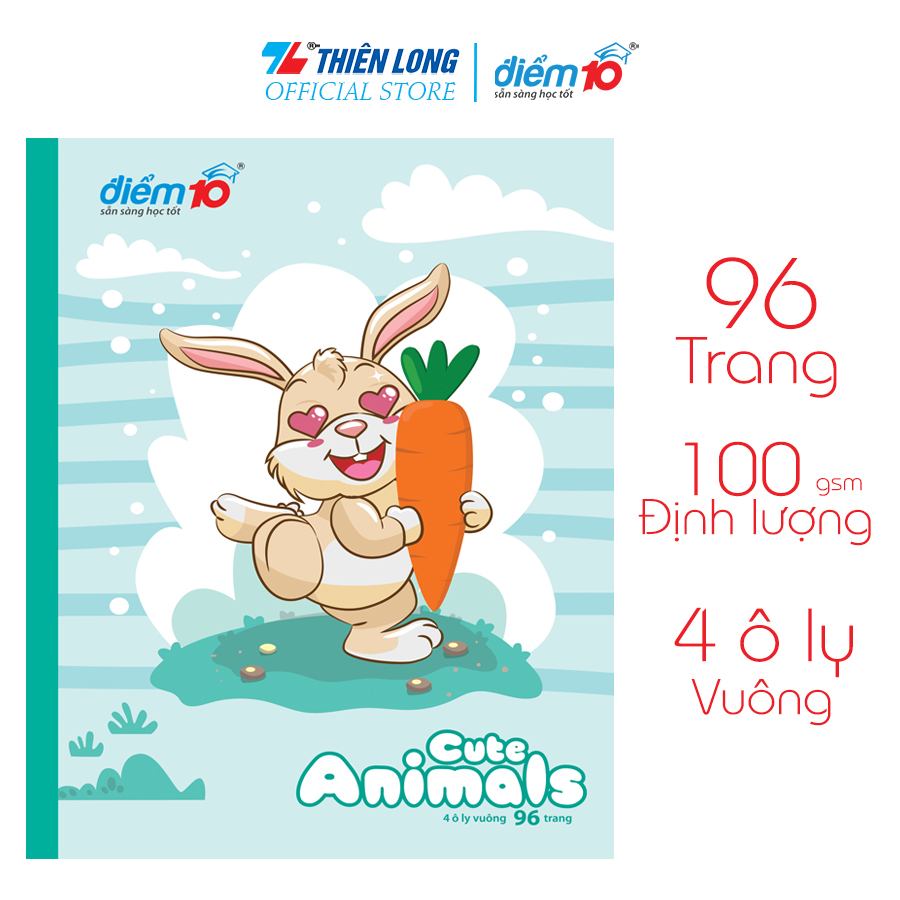 Tập học sinh 96 trang 4 ô ly vuông 100 gsm điểm 10 tp-nb061