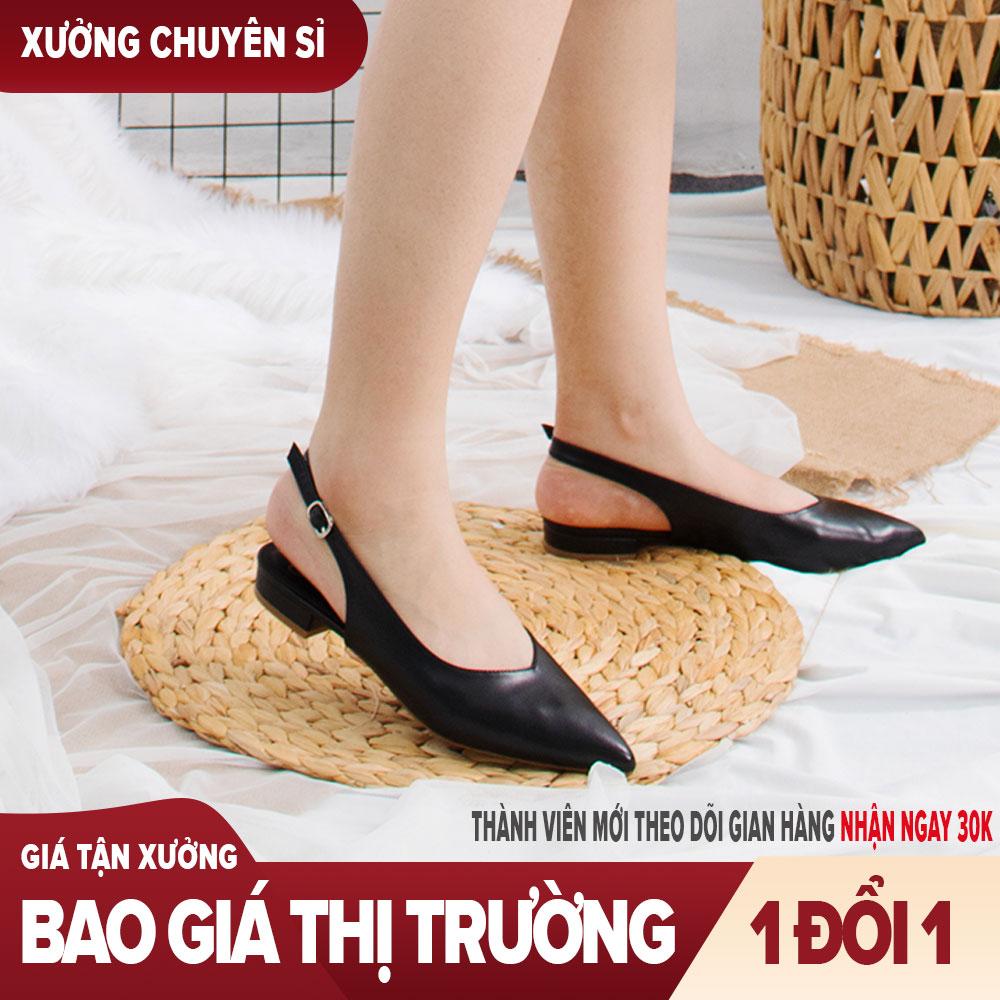 Giày nữ, giày cao gót slingback mũi nhọn cao 2cm thời trang kiểu dáng basic - EL001