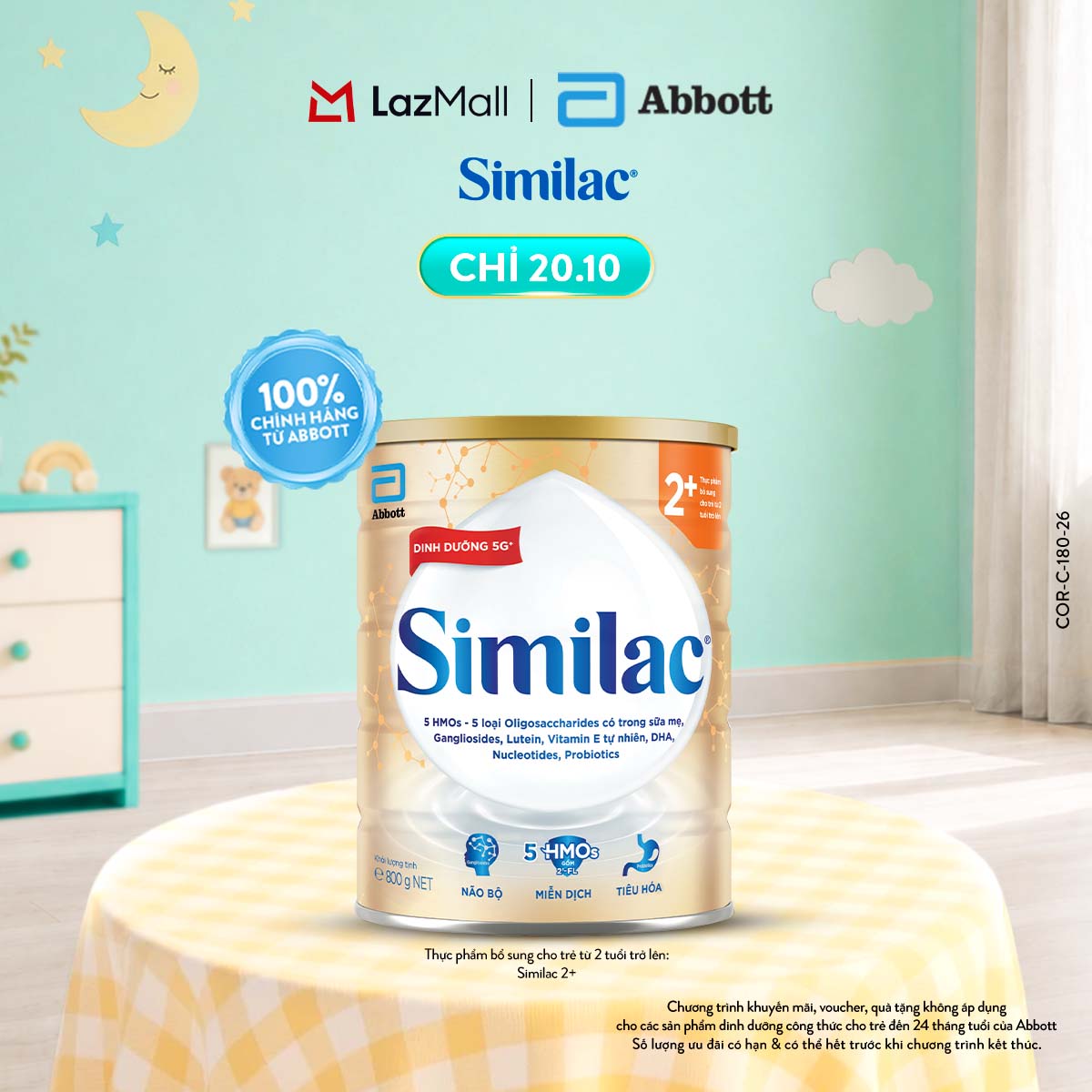 Sữa bột Similac 5G 2+ 800g cho trẻ từ 2-6 tuổi