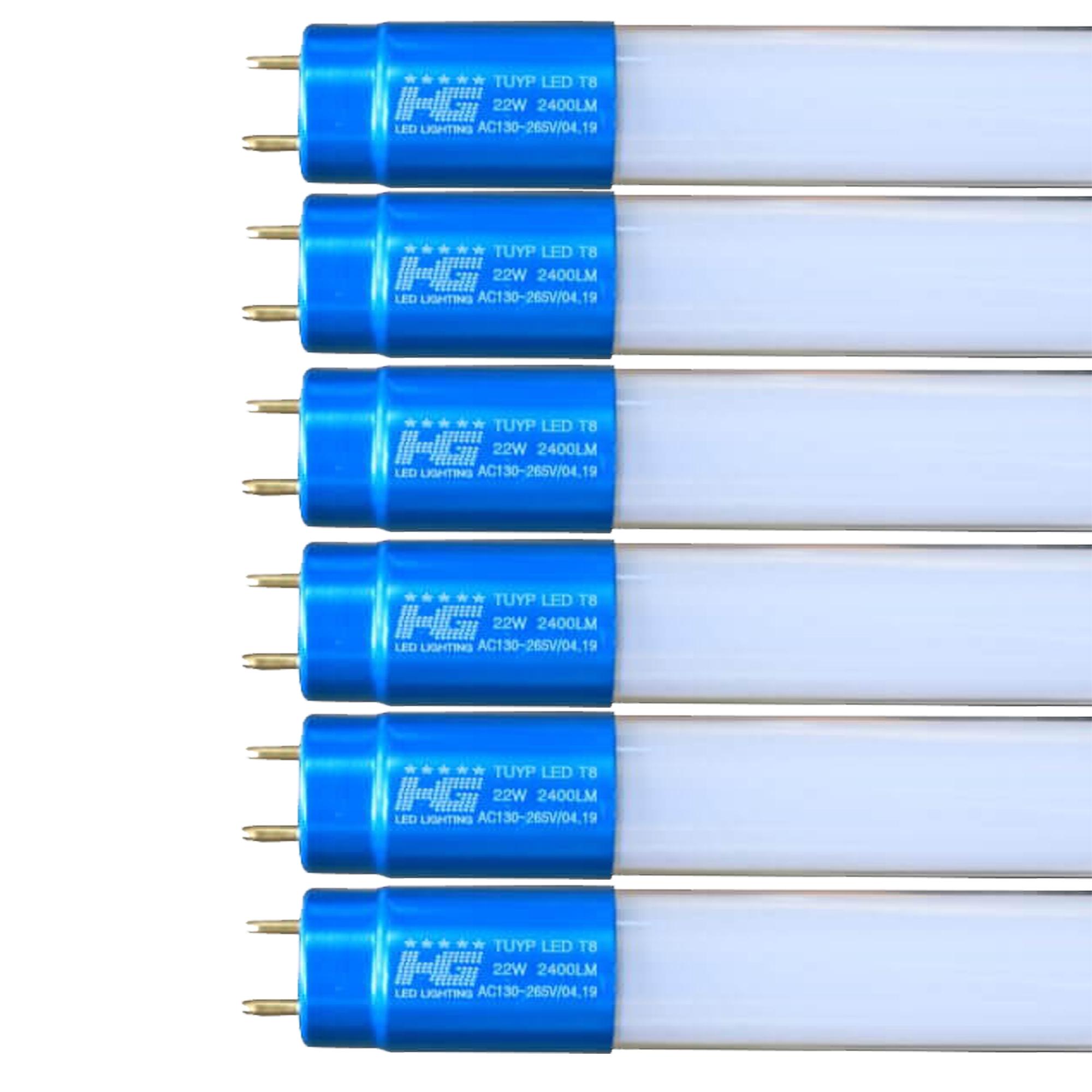 combo 6 Bóng đèn led Tuýp thủy tinh 22W 1,2m,  (ánh sáng trắng)
