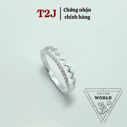 Nhẫn Bạc Ta Nữ - Nhẫn Bạc Zíc Zắc, Gắn Hàng Đá - Thương Hiệu T2J Chuẩn Bạc 925