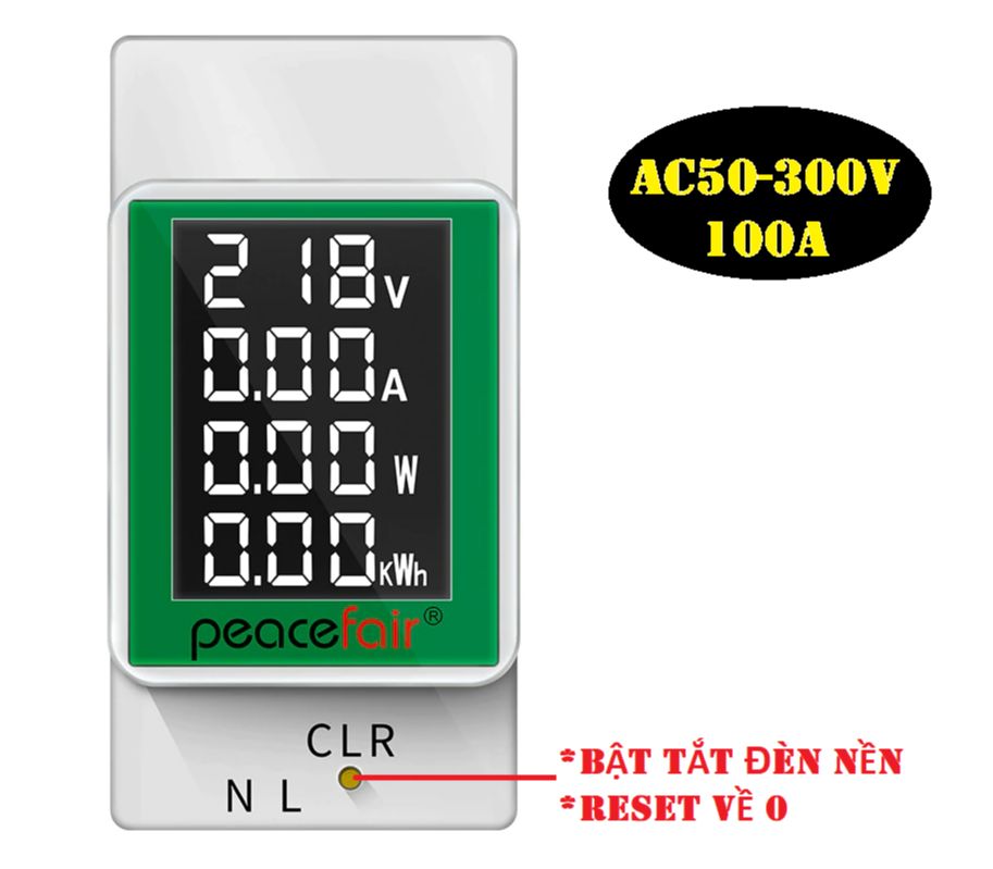 Đồng hồ đo điện đa năng 4 Thông Số 220V-100A PZEM-008 (U ,I ,P, Kwh) công tơ điện tử 1 pha,đồng hồ vạn năng,thiết bị đo công suất lắp cho phòng trọ,hộ gia đình...có đèn nền