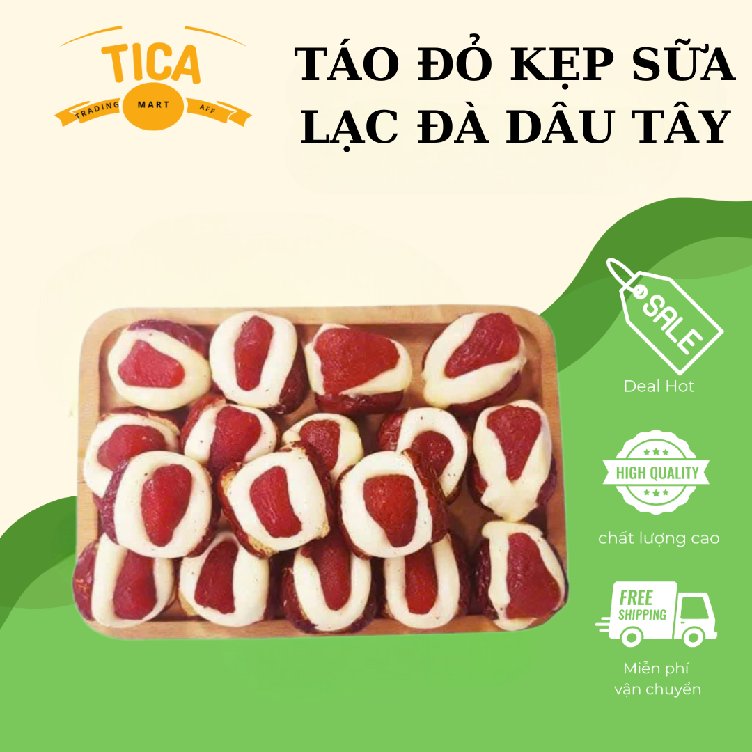 Táo Đỏ Kẹp Sữa Lạc Đà Dâu Tây - Tica Mart