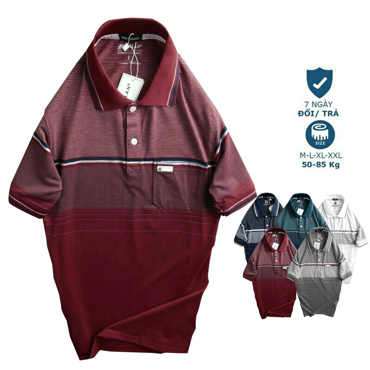 Áo Thun Nam Lớn Tuổi Có Túi⚡️ Hàng VNXK ⚡️Áo Thun Nam Có Túi Trung Niên ( chất liệu 100% cotton mềm mịn)