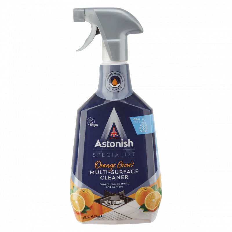 Bình xịt vệ sinh nước lau bếp hương cam Astonish C6790 750ml sản xuất tại Vương Quốc Anh tẩy dầu mỡ dính trên tường bếp gas bếp từ và mặt bếp