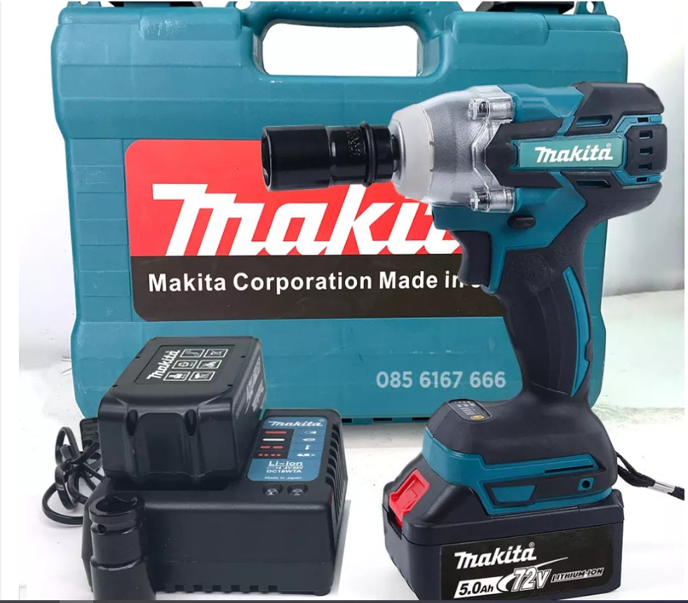 Máy siết, vặn bu lông không chổi than makita 88v dts141 - đa chức năng - tặng đầu chuyển đổi khoan và 6 đầu khẩu 22