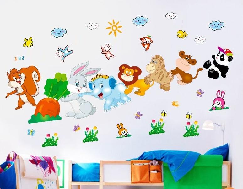 Decal dán tường Thú nhổ cà rốt số 3- T122-kiddecals