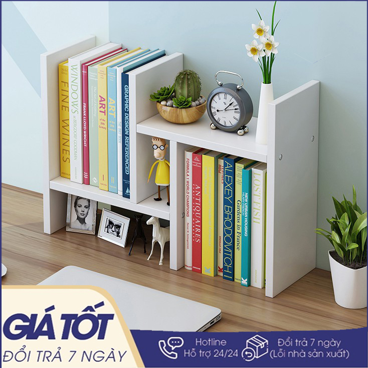 Kệ sách, giá sách, kệ sách để bàn, kệ sách mini cao cấp, giá sách để bàn, kệ để bàn mini tiện lợi gỗ dày 12mm nhiều màu lựa chọn