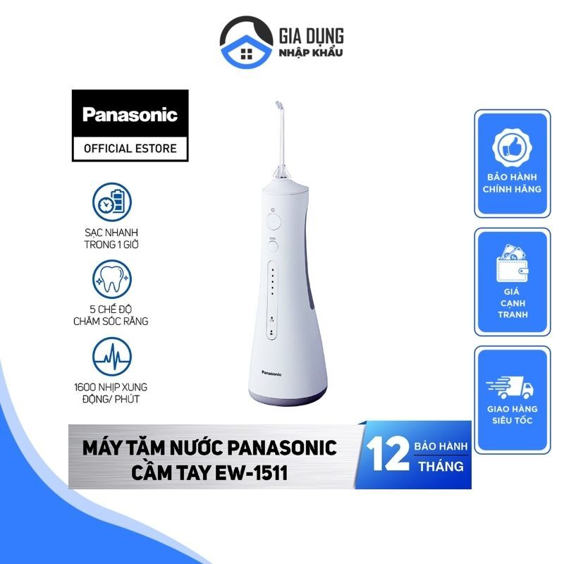 Máy tăm nước panasonic ew1511 / ew1513/ ew-dj54, công nghệ sóng ion âm, giúp loại bỏ 99,9% vi khuẩn sâu răng, ngăn ngừa mảng bám, sâu răng hiệu quả, nhập đức, bảo hành 12 tháng
