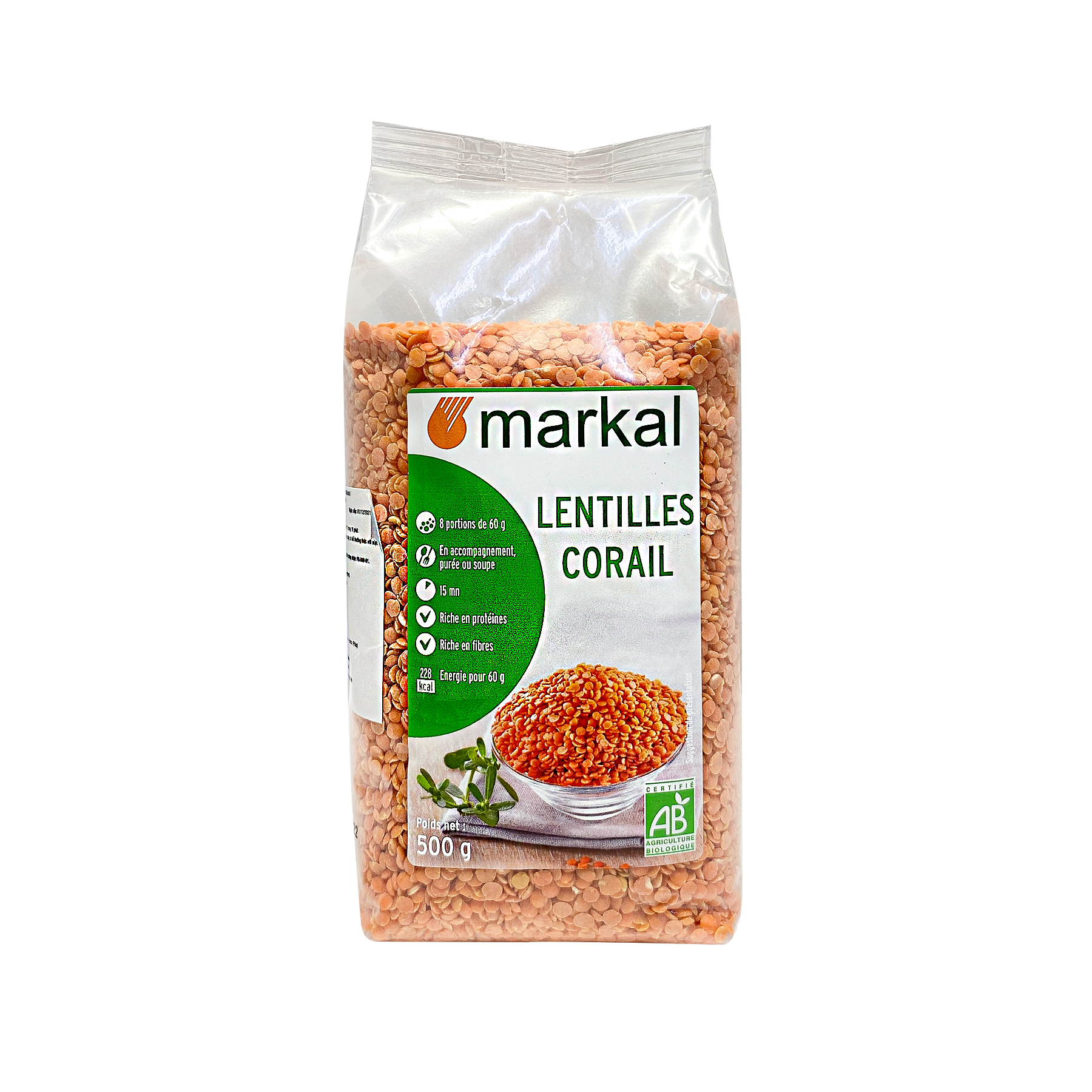 Đậu lăng đỏ hữu cơ markal 500g - leaf organic hcm