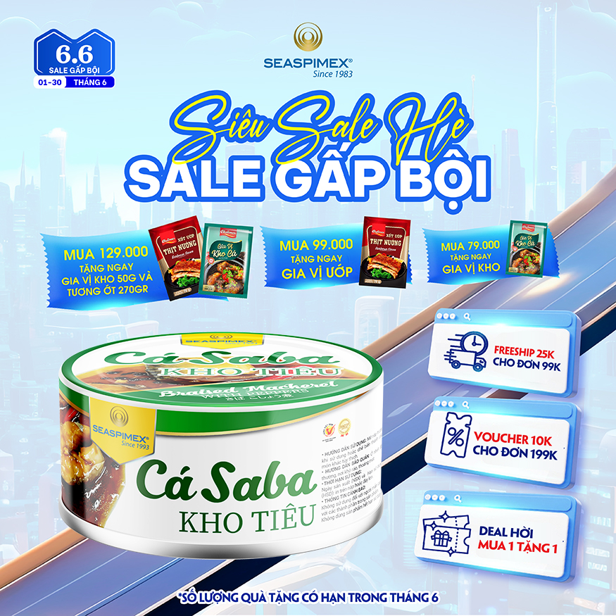 Cá Saba Nhật Kho Tiêu SEASPIMEX 185gr