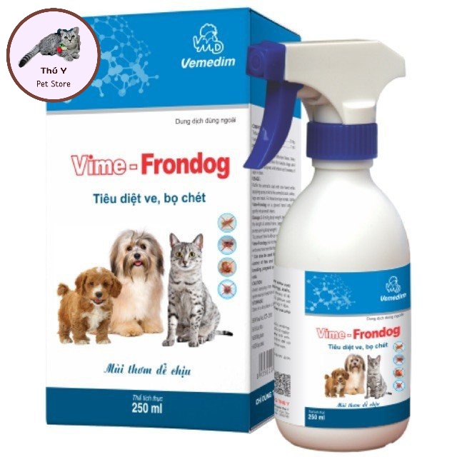  Vime Frondog 250 ml - Thuốc Xịt trị Ve rận Bọ Chét Cho Chó Mèo 