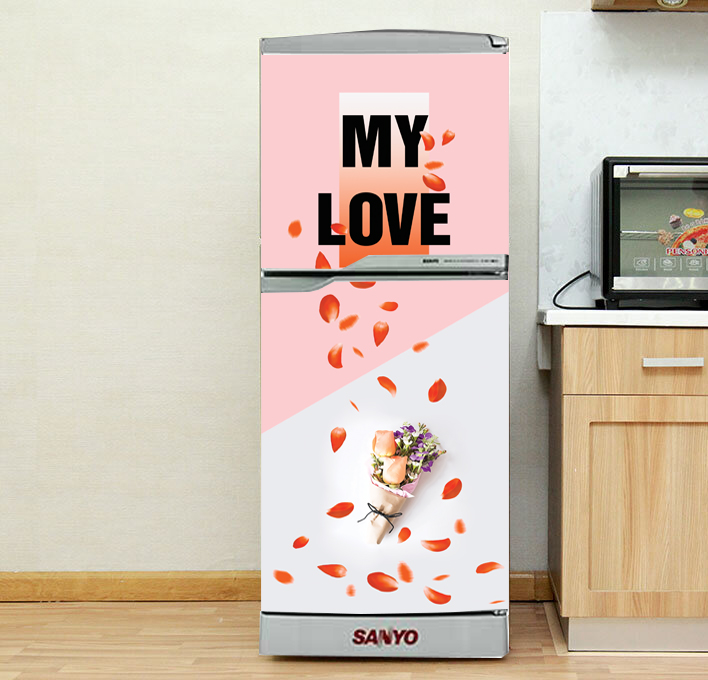 Decal dán trang trí tủ lạnh mẫu cao cấp sang trọng