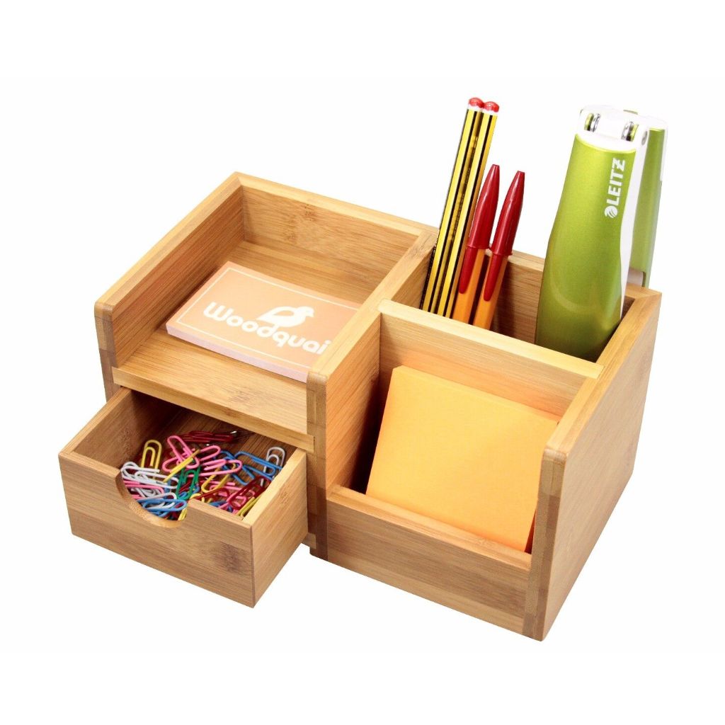 Hộp đựng bút để bàn nhiều ngăn bằng gỗ tre cao cấp