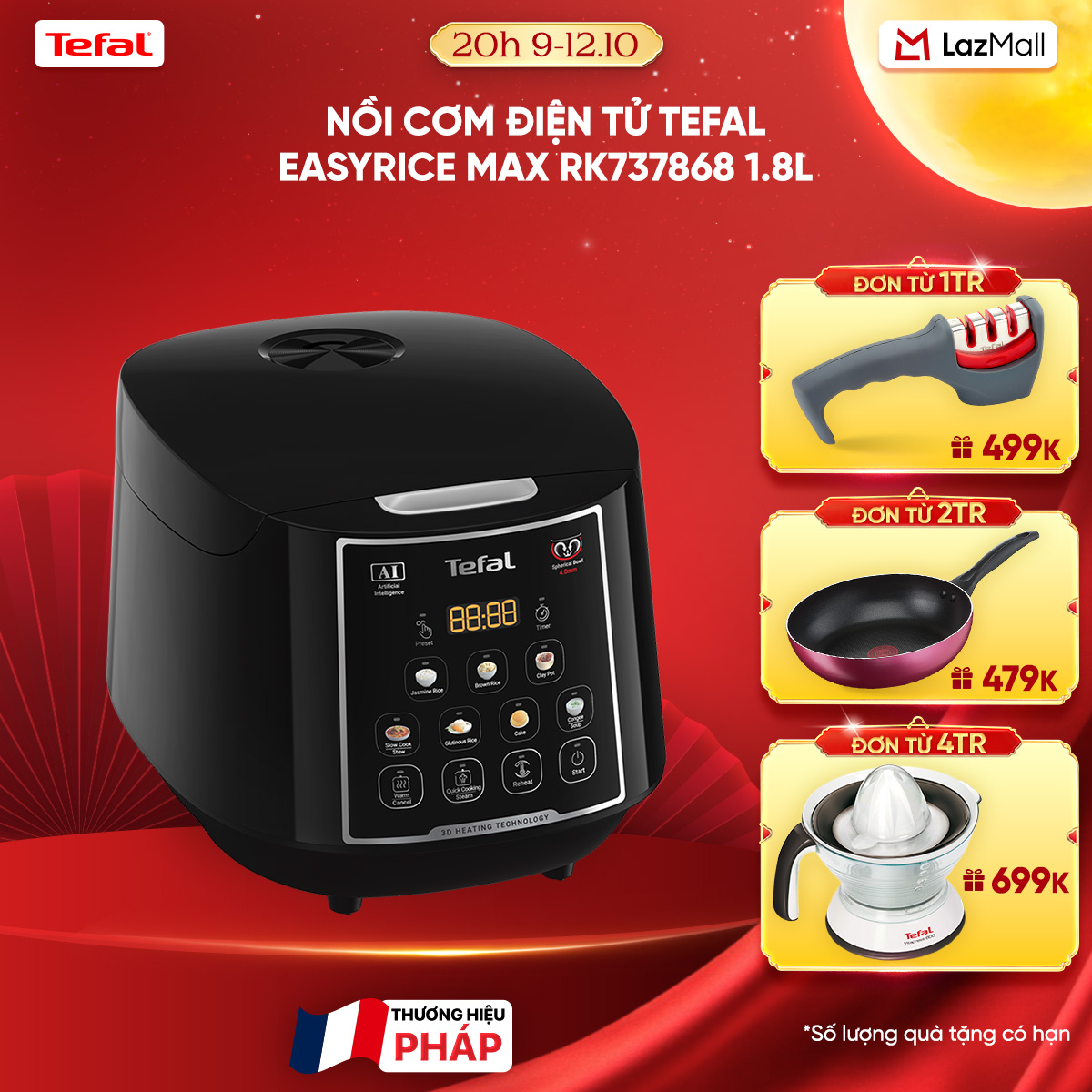Nồi cơm điện tử Tefal EasyRice Max RK737868 - 1.8L