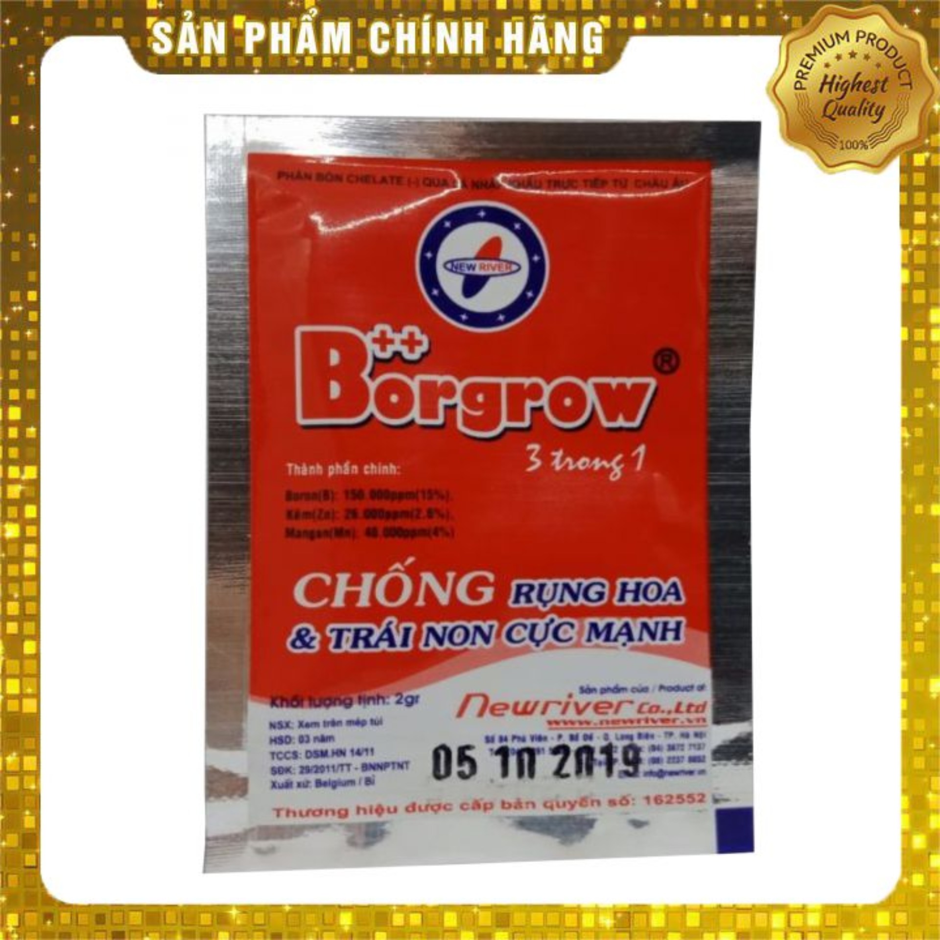Combo 10 gói Borgrow (2gr) chống rụng hoa và trái non cực mạnh