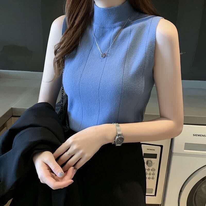 Áo len sát nách dáng trơn công sở sang trọng