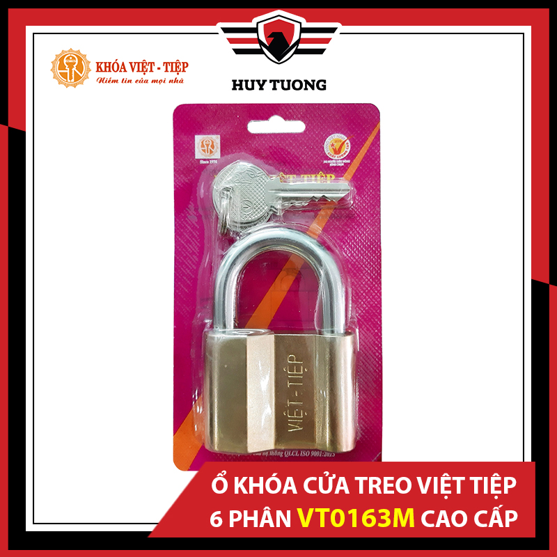 Ổ khóa treo đồng Việt Tiệp 83 x 58 phi 10mm 0163M cao cấp - Huy Tưởng
