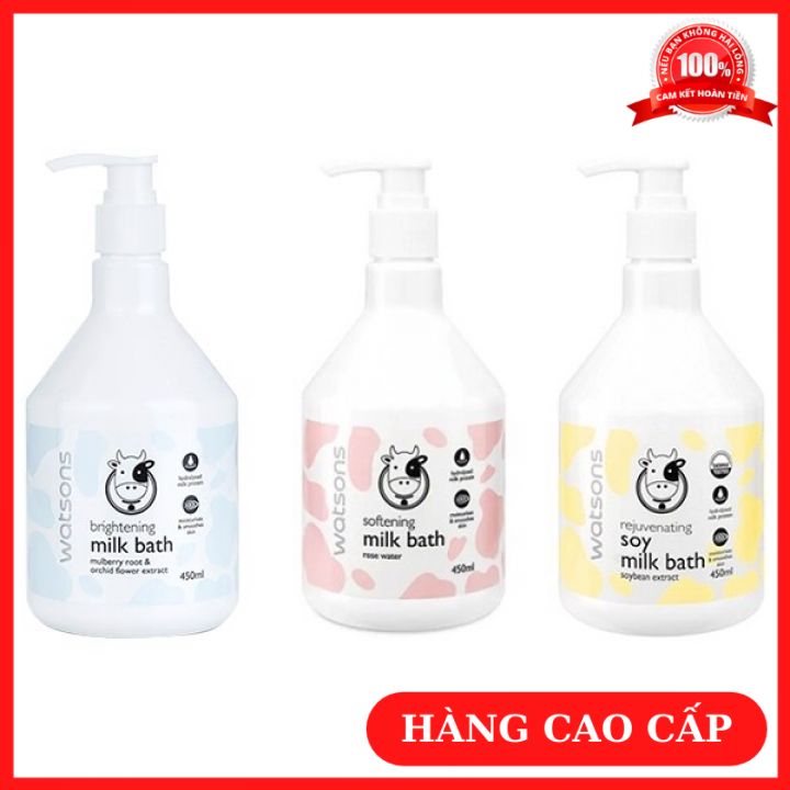 Sữa tắm bò trắng da watsons milk bath thái lan 450ml