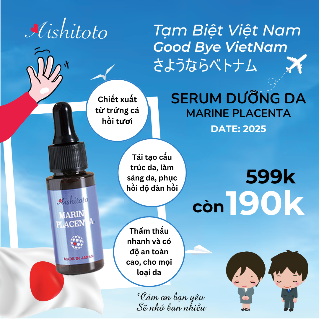 Serum dưỡng trắng, sáng da Aishitoto Marine Placenta Concentrated 20ml