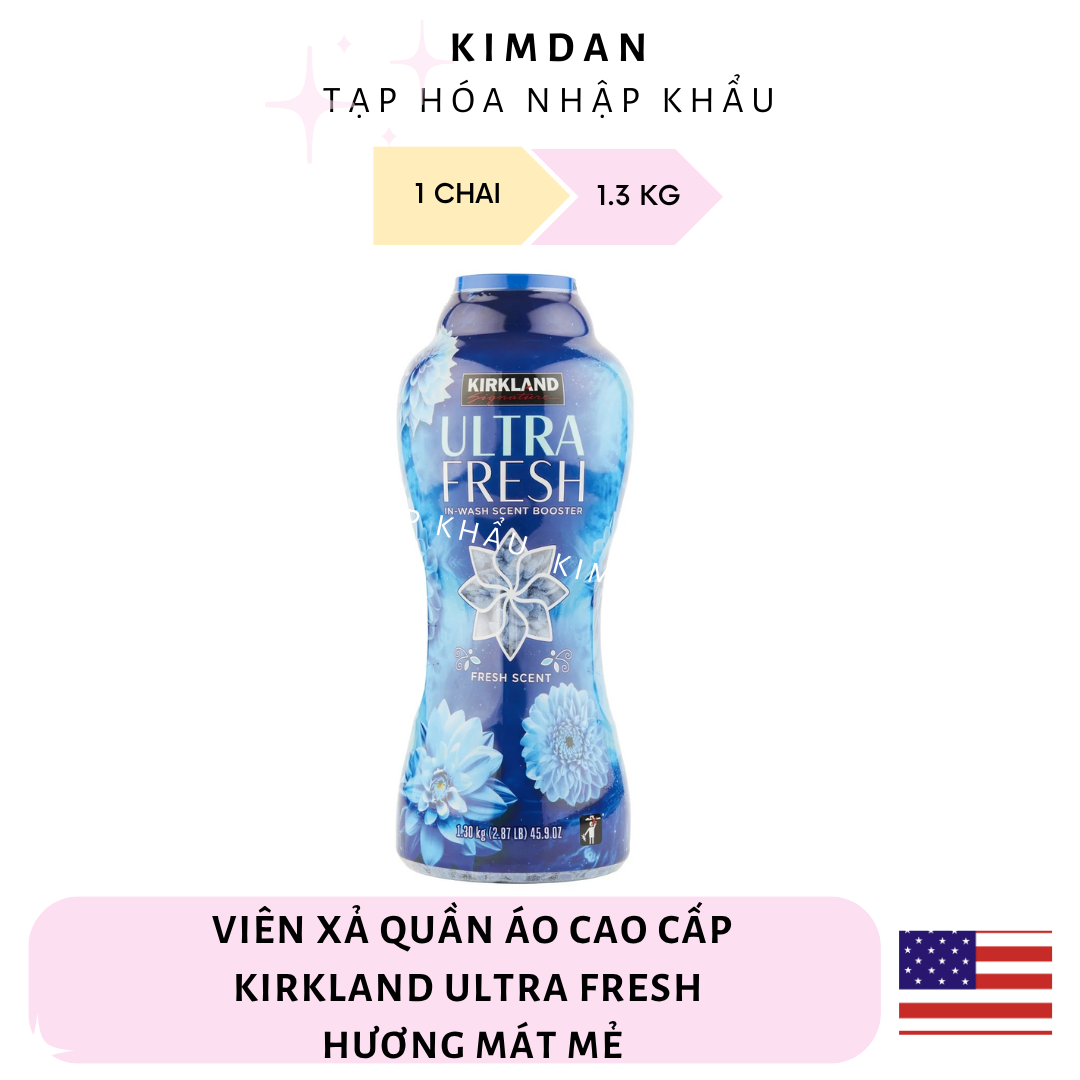 Viên XẢ quần áo KIRKLAND ultra fresh 1.3kg mỹ hương mát mẻ thơm lâu trên quần áo