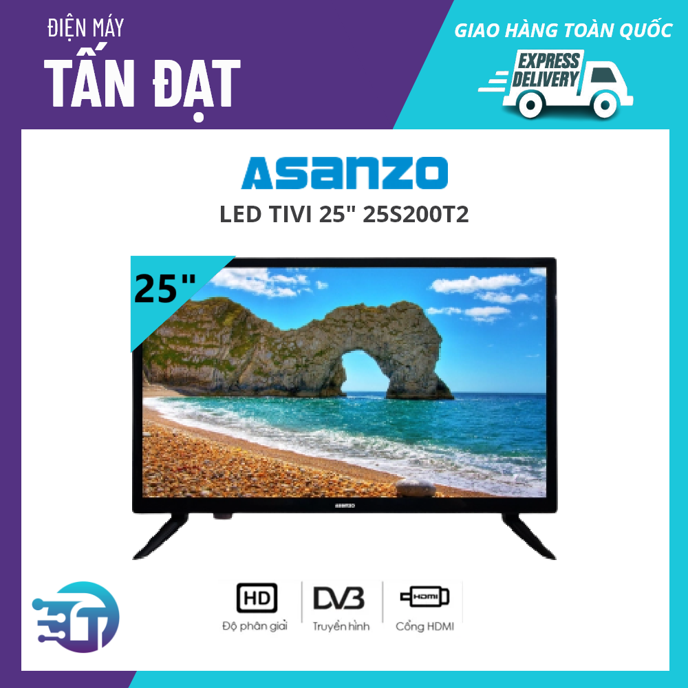 LED Tivi ASANZO 25 inch HD 25S200T2 ( HD Ready Tích hợp DVB-T2 Tivi Giá Rẻ ) - Bảo Hành toàn quốc 2 Năm