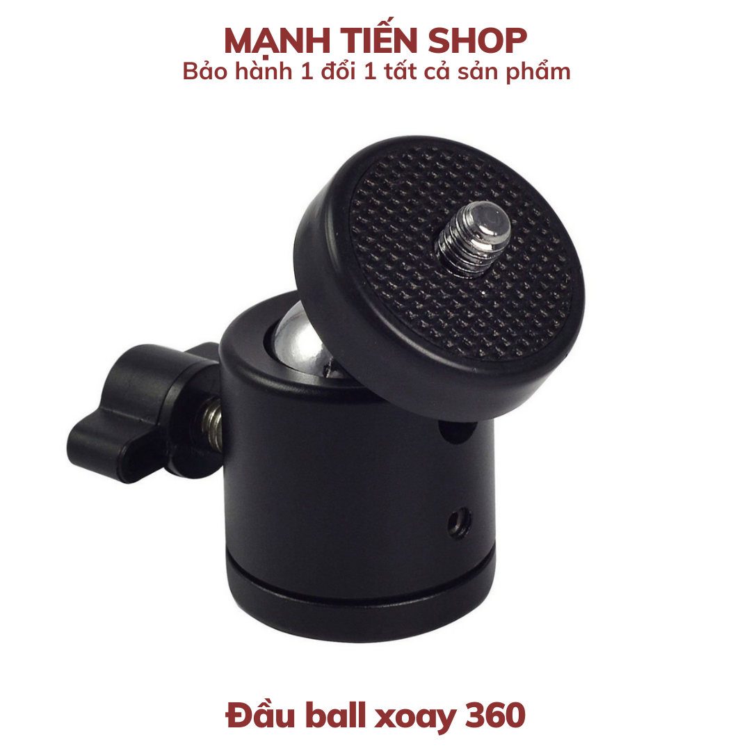 Đầu ball xoay 360 độ gắn tripod chân máy ảnh chân đèn livestream kẹp điện thoại đầu nối 1/4 xoay 360 độ Q29 - DTM Store