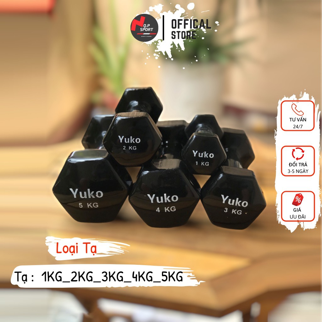 Tạ tay 1kg yuko nam nữ, tạ 1kg, tạ tập gym, dụng cụ tập gym tập lên cơ tay, thon tay và tăng sức khỏe