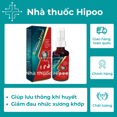 Xịt massage Letco - giảm tê buốt, nhức mỏi đau cơ, xương khớp